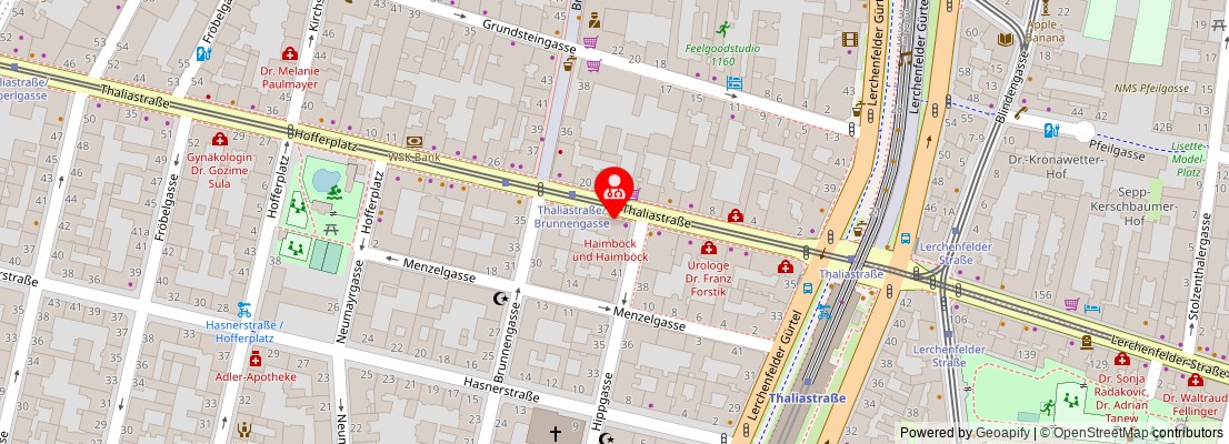 Street map section around the address