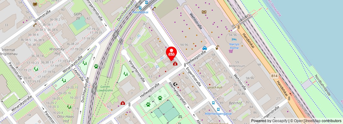 Street map section around the address