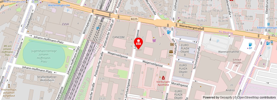 Street map section around the address