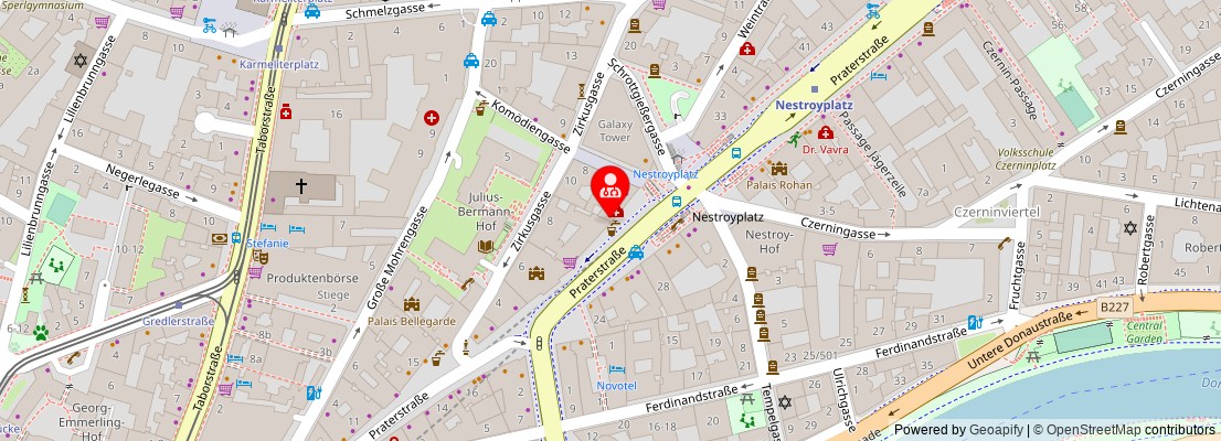 Street map section around the address