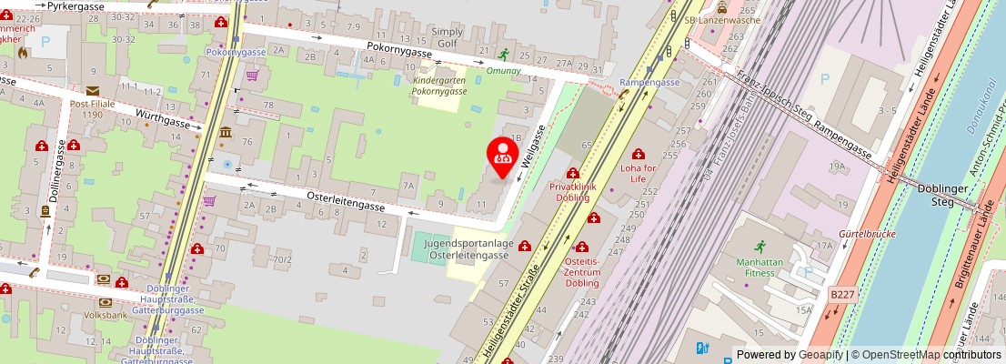 Street map section around the address