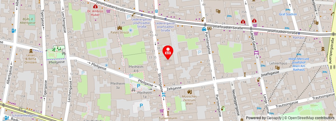 Street map section around the address