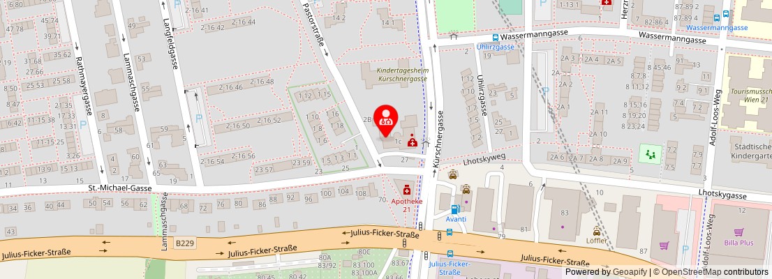 Street map section around the address