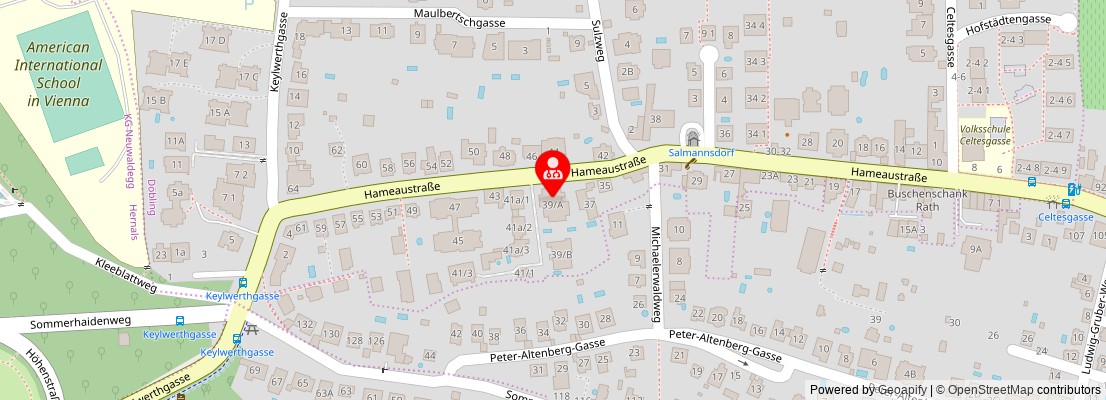 Street map section around the address