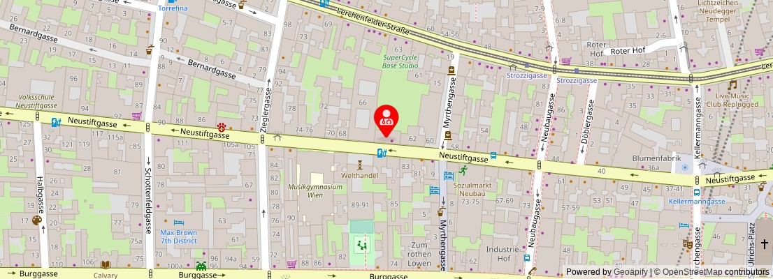 Street map section around the address