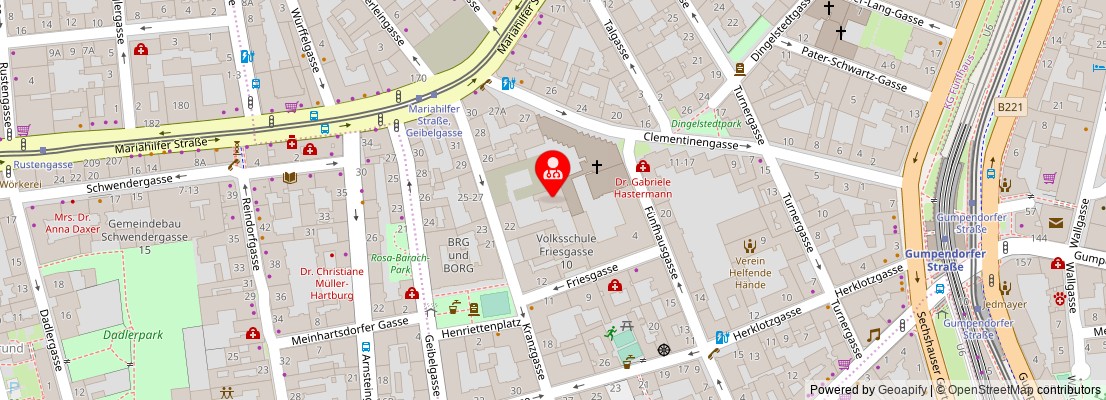 Street map section around the address