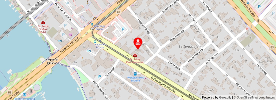 Street map section around the address