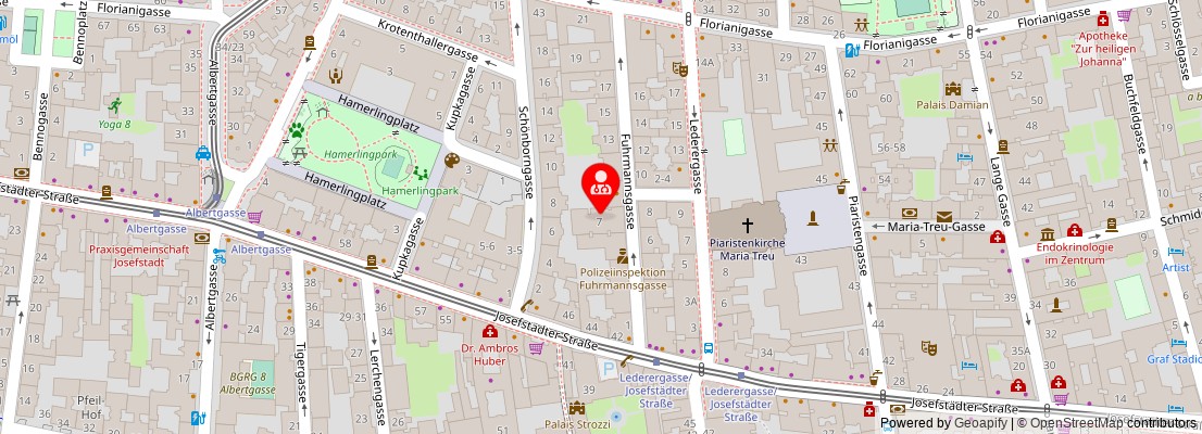 Street map section around the address