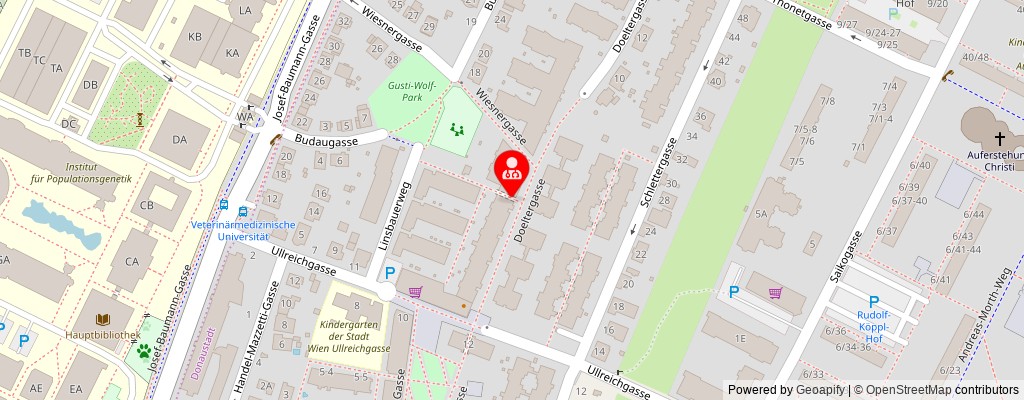 Street map section around the address