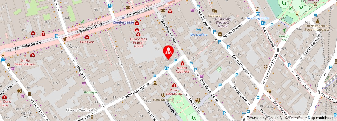 Street map section around the address