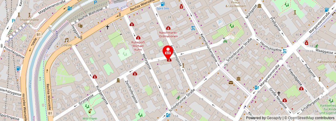 Street map section around the address