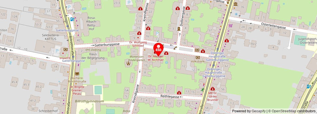 Street map section around the address