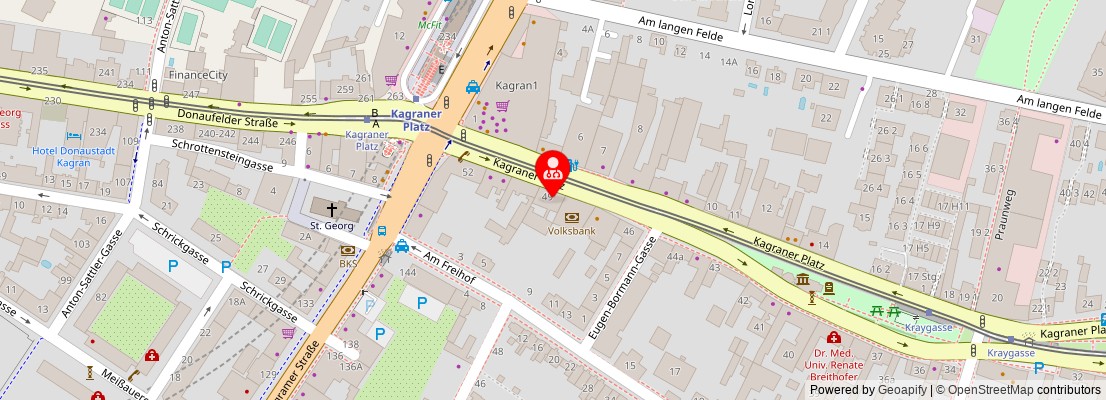 Street map section around the address