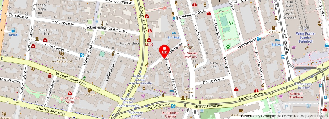 Street map section around the address