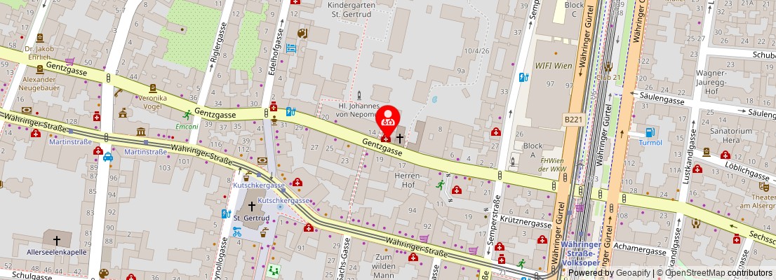 Street map section around the address