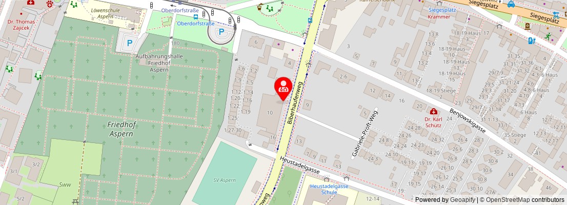 Street map section around the address