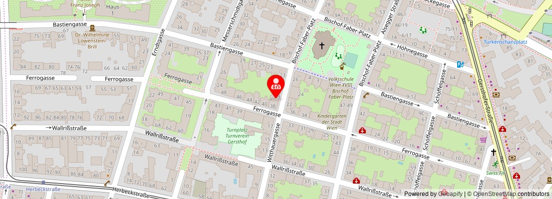 Street map section around the address