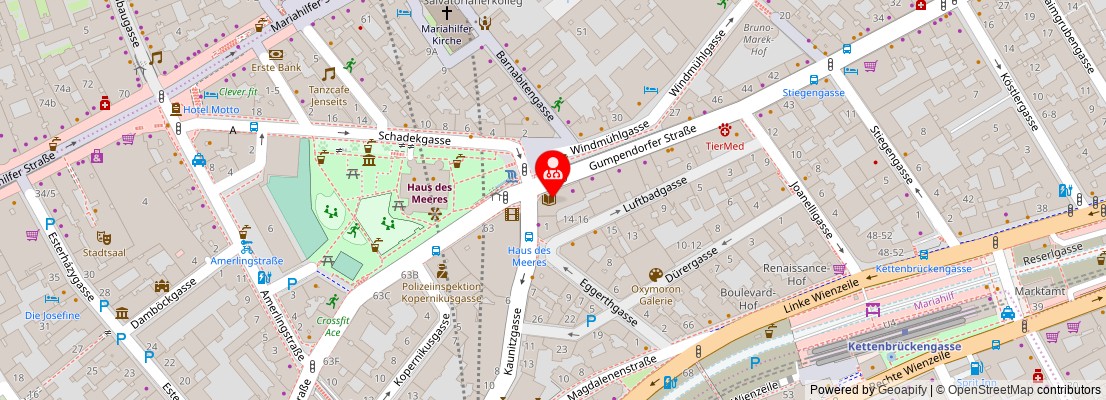 Street map section around the address