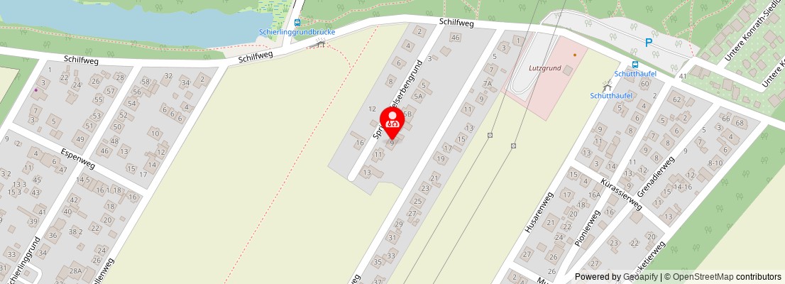 Street map section around the address