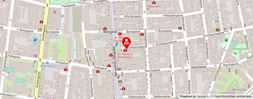 Street map section around the address