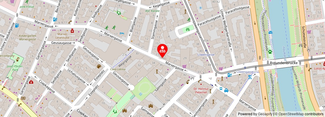 Street map section around the address