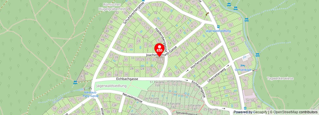 Street map section around the address