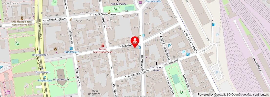 Street map section around the address