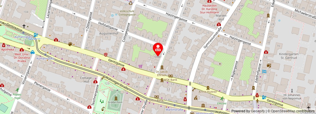 Street map section around the address