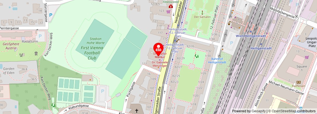 Street map section around the address