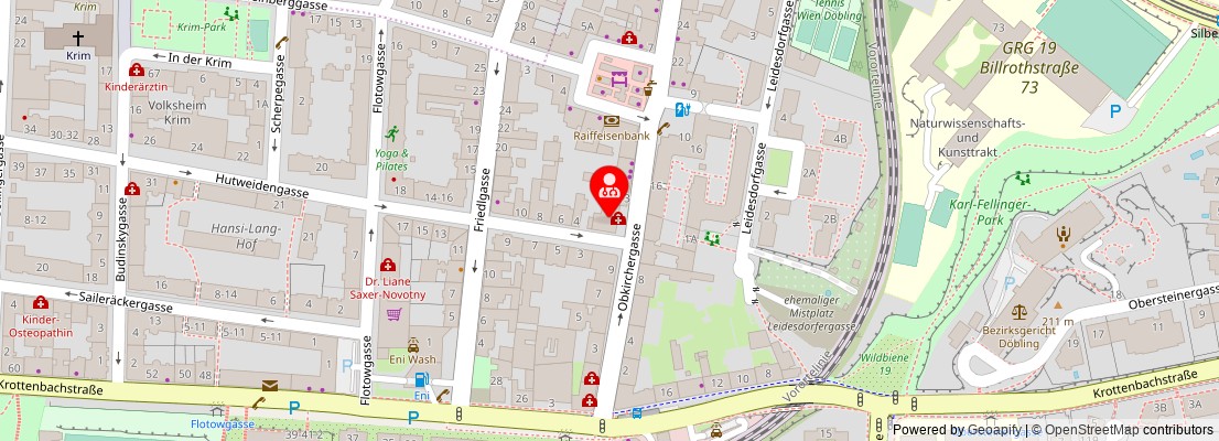 Street map section around the address