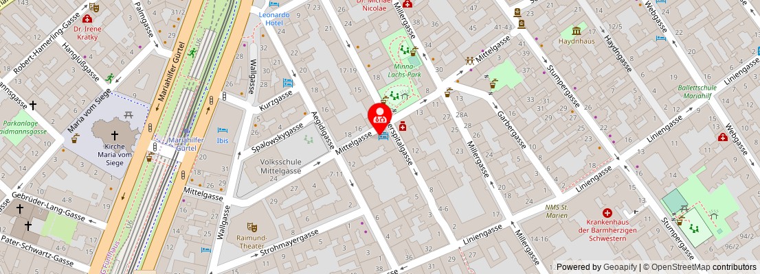 Street map section around the address