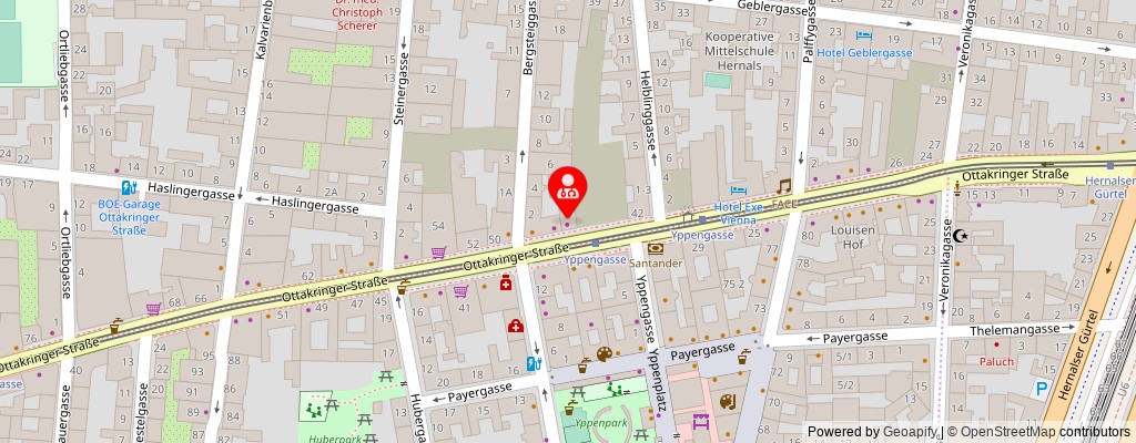 Street map section around the address