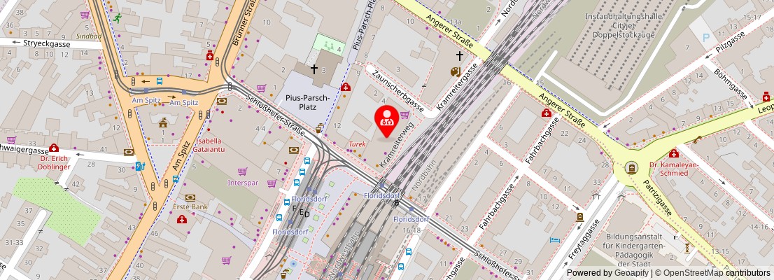 Street map section around the address