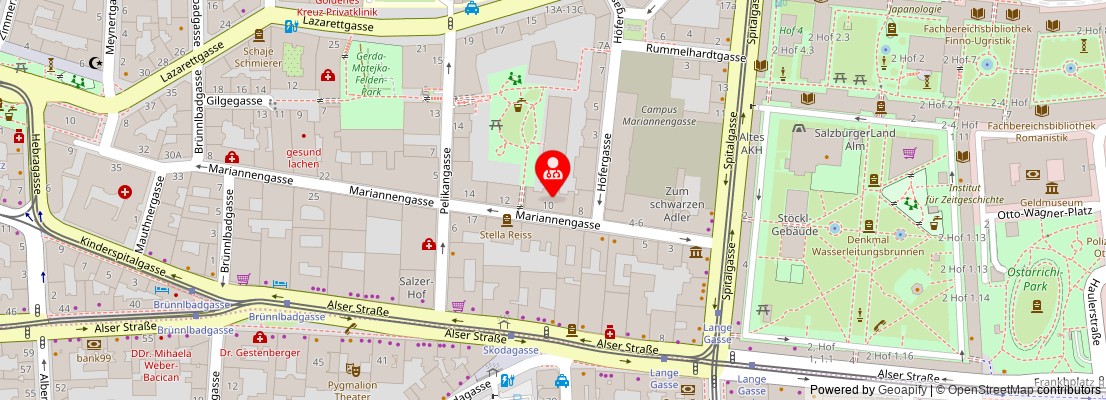 Street map section around the address