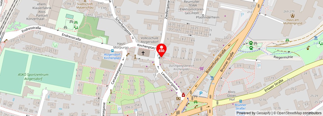 Street map section around the address