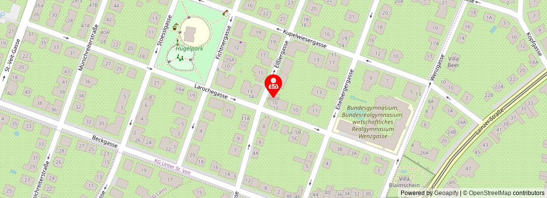 Street map section around the address