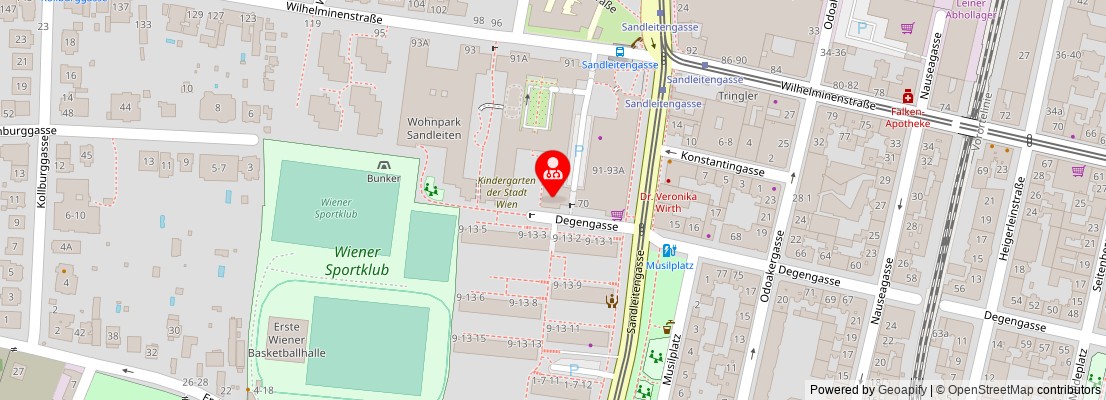 Street map section around the address