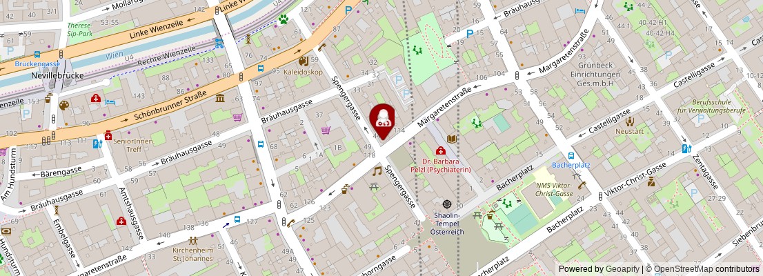 Street map section around the address