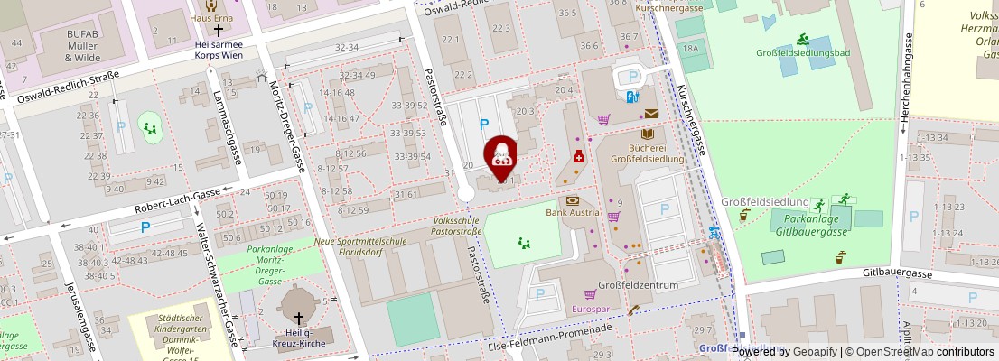 Street map section around the address