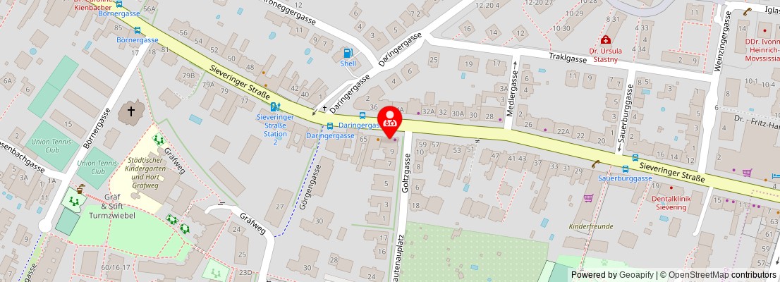 Street map section around the address