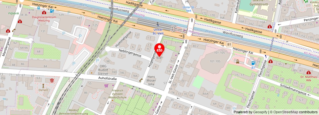 Street map section around the address