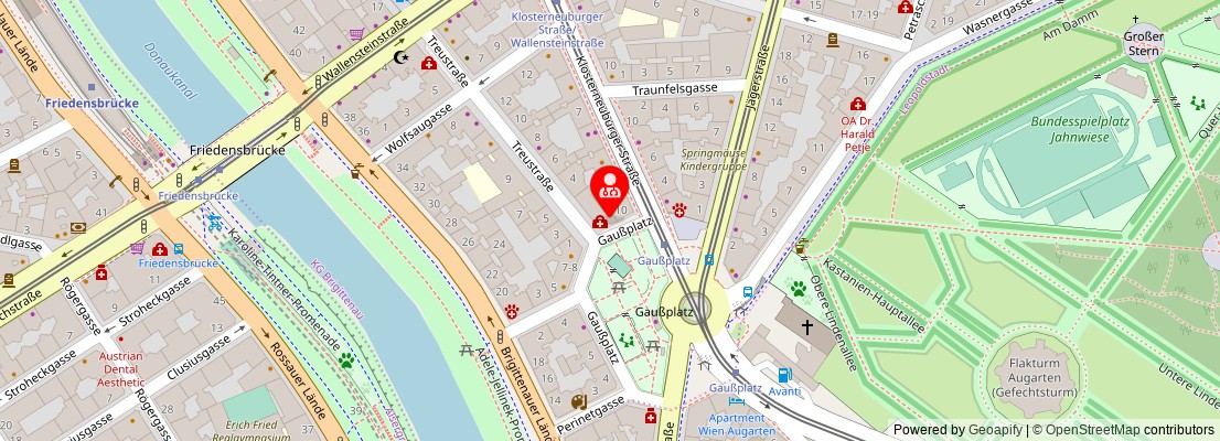 Street map section around the address