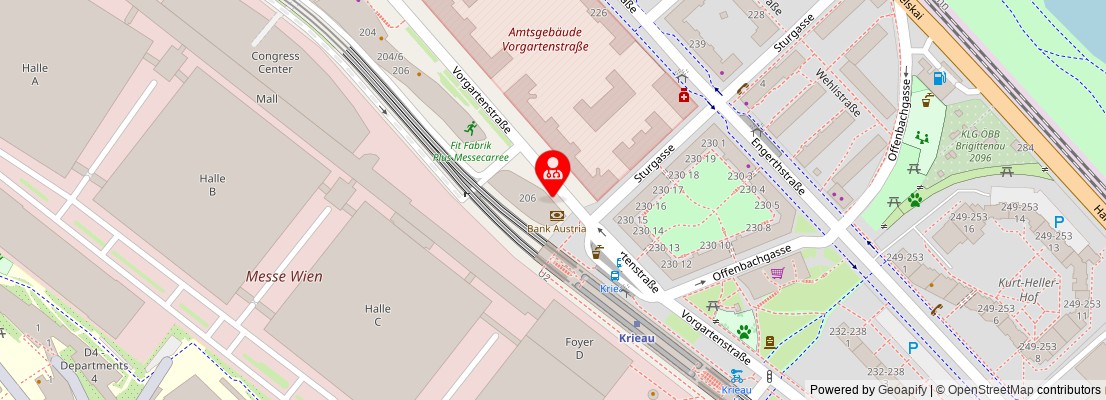 Street map section around the address