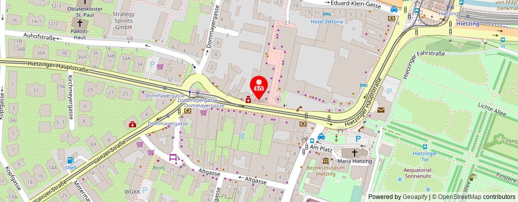 Street map section around the address