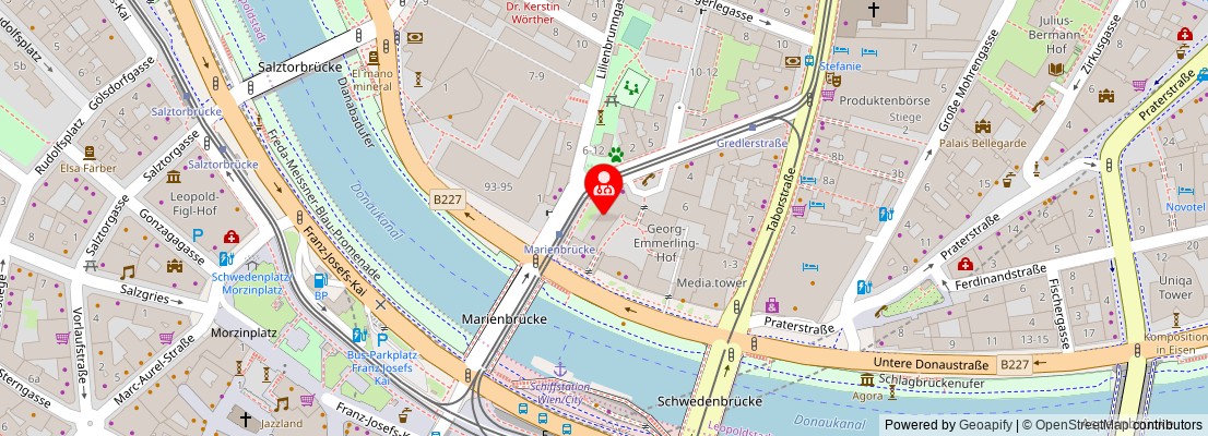 Street map section around the address