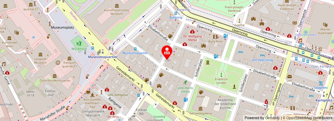 Street map section around the address