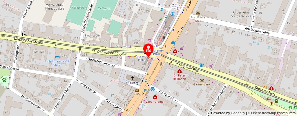 Street map section around the address