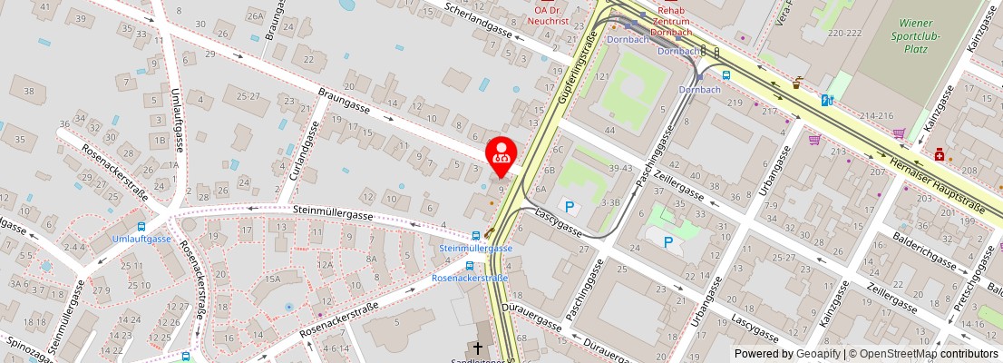 Street map section around the address