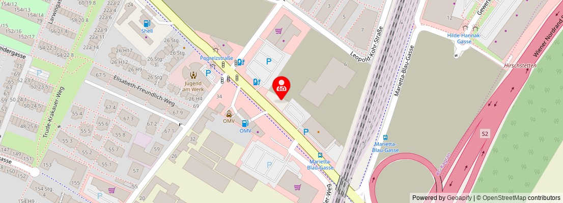 Street map section around the address