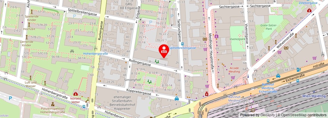 Street map section around the address